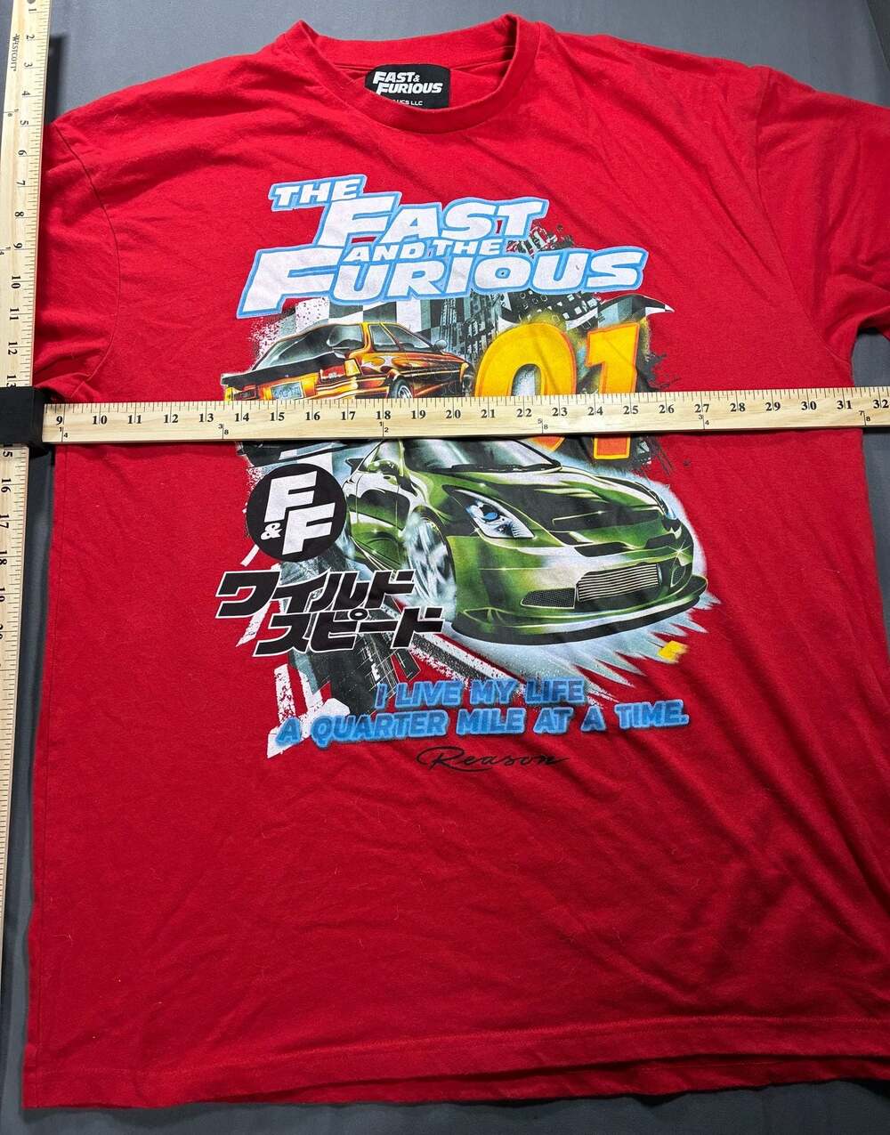 Fast & Furious Graphic Print T-Shirt I Live My Life A Quarter Mile At A Time